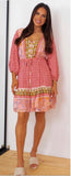 Grace Coral Marrakesh Print Dress