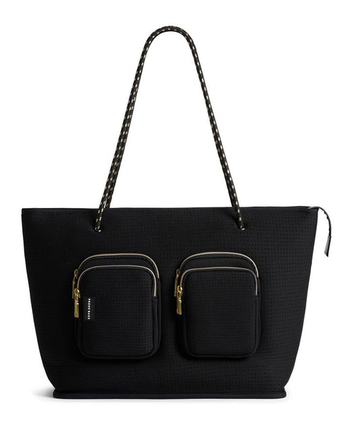 The Bec Bag - Rebecca Judd x Prene (BLACK / GOLD) Neoprene Tote Bag