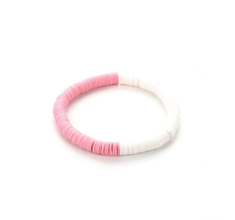 2 Tone Friendship Bracelet WHITE/PINK