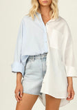 Lucky Two Tone Shirt in Pale Blue/White