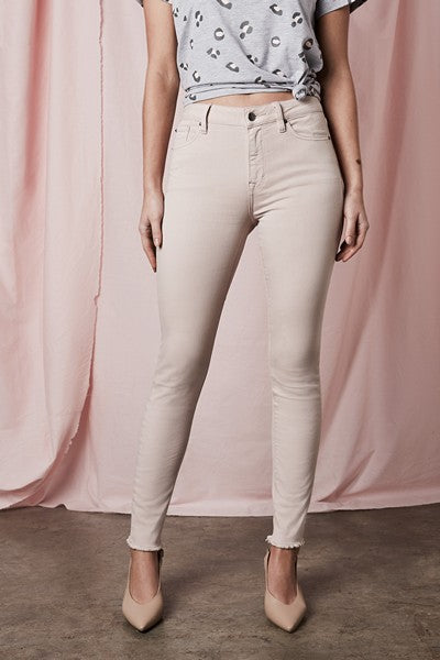 Lucia Mid Rise Skinny Jean in Blush