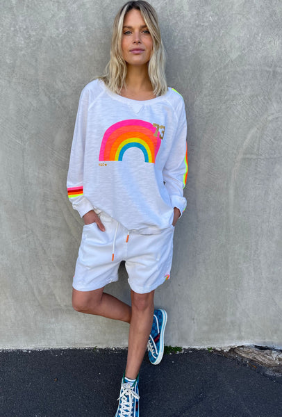 SUMMER RAINBOW SWEATER in WHITE by HAMMILL & CO