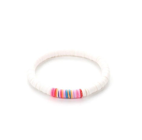 WHITE Rainbow Friendship Bracelet