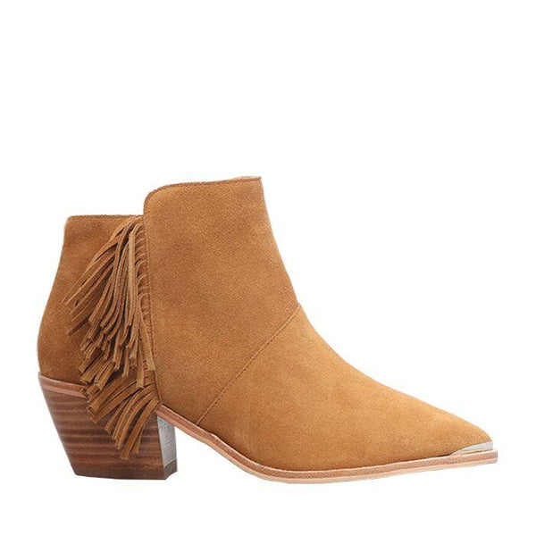 Harley fringed Suede Ankle Boot Tan