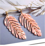 Peach Acrylic Leaf Earrings