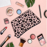 Peach Animal Print makeup Bag