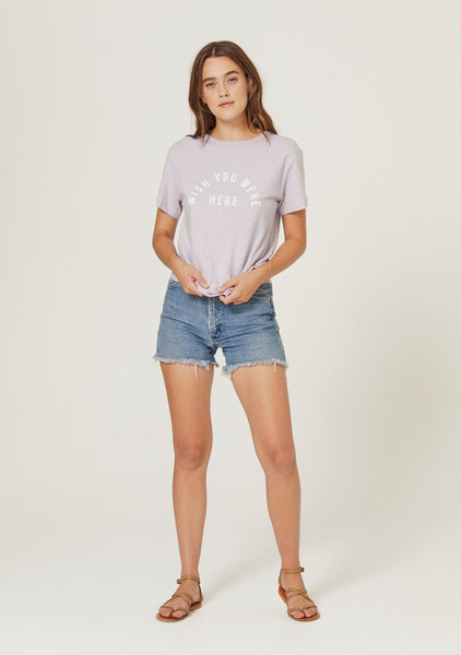 'Wish you were here' Lilac Tee Auguste