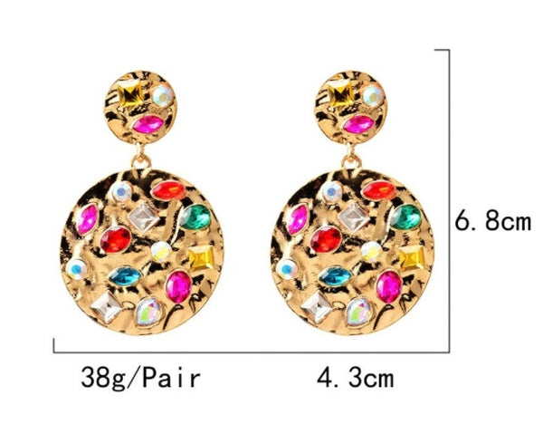 Bling Round Statement Earrings