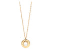 Lia Disc Pendant Necklace-gold with white
